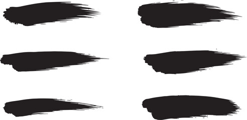 Collection of brush stroke elements in black color