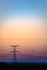 Electricity pylon and nature, real life photo