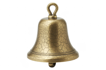 Cracked Gold Bell cracked bell vintage antique isolated on a transparent background
