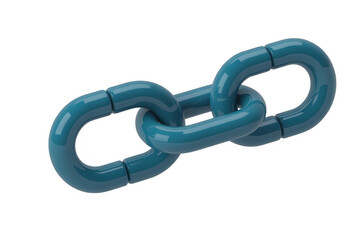 Fototapeta premium Blue Chain Link isolated metal isolated on a transparent background
