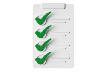 Checklist with Green Checkmarks to-do list task list isolated on a transparent background