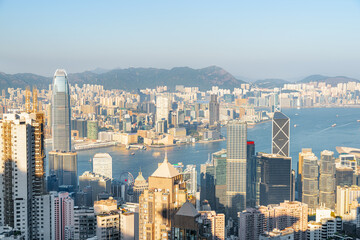 Awesome aerial view of Hong Kong from Victoria Peak