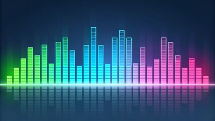 Glowing Equalizer Bars with Music Beat Illustration