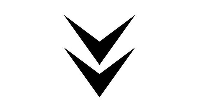 Pointer black icon animation. Scroll down animated icon.