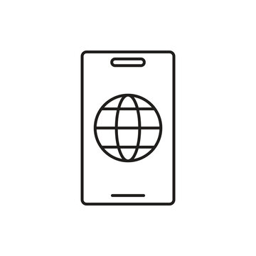 Global world globe internet connection icon on smartphone screen