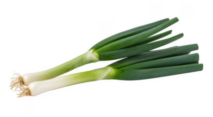 Green onions scallions spring onions vegetables fresh produce isolated on a transparent background