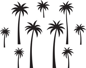 Obraz premium palm trees silhouette, palm tree silhouettes, palm trees silhouettes, palm, tree, 