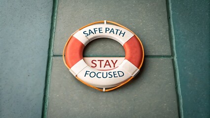 Lifering with 'Safe Path' and 'Stay Focused' text