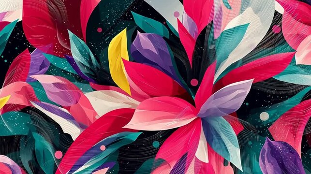 Colorful abstract floral pattern