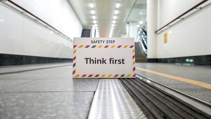 Safety Step Sign: Think First
