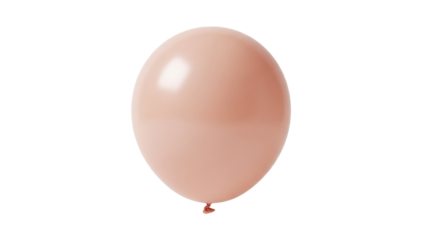 Isolated balloon, peach color, shiny surface for a birthday party or celebration event