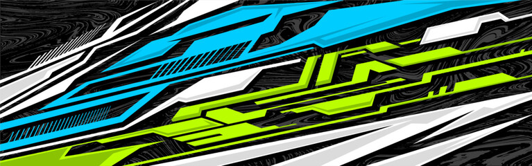 Abstract Car decal design vector. Graphic abstract stripe racing background kit designs for wrap vehicle, race car, rally, adventure and livery	