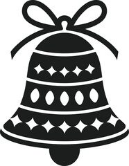 Black easter bell silhouette with decorative patterns and bow white