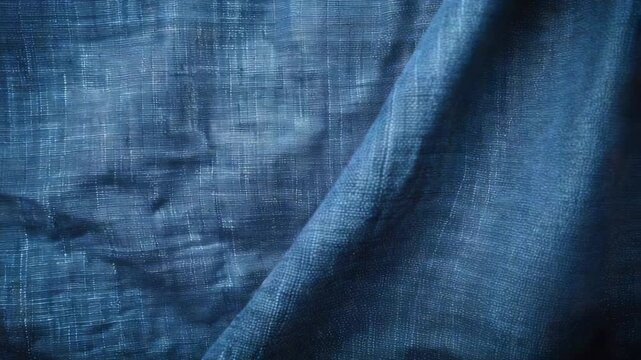 Close-up texture of blue denim fabric with visible weave and threads