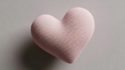 Close-Up Soft Textile Heart Symbolizing Love Care and Emotional Warmth