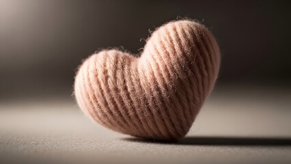 Soft Fabric Heart Macro Texture Representing Warmth Love and Comfort