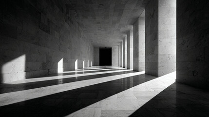 Obraz premium Court shadow angles forming linear geometry, architectural order, disciplined space design, and abstract representation of judicial structure