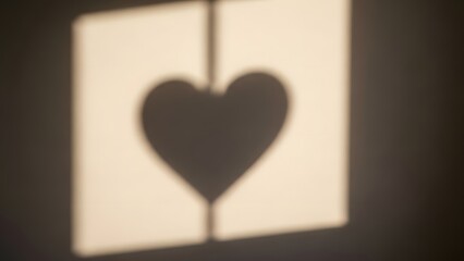 Heart-Shaped Shadow from Window Light Creating Minimal Valentine Concept