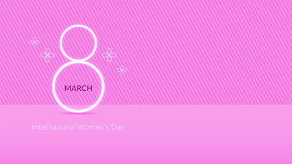 International Women's day, March 8. Banner. Greeting card, social media, website, post, invitation. 