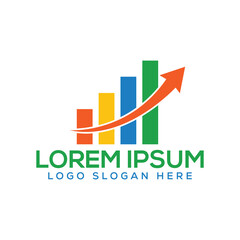 Vibrant business logo with growing arrow and colorful bars