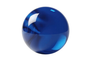 Blue glass sphere ball shiny isolated on a transparent background