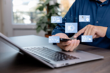 Artificial intelligence concept for business automation, data analysis, and intelligent systems. AI driven technology supporting efficiency, innovation, and smart decision making in digital business p