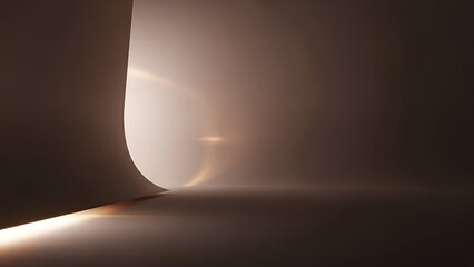 Abstract Beige Studio Background with Soft Gradient Lighting and Curved Wall for Product Mockup or Presentation Minimalist Modern Design