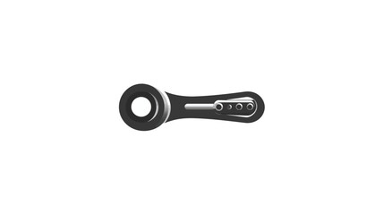 Fototapeta premium A grayscale, simple illustration of a mechanical tool with a circular head, shaft, and holes