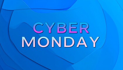 Cyber Monday Promotion with Abstract Blue Background Design.