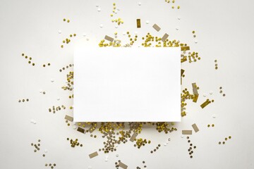 blank white card placed against a white background