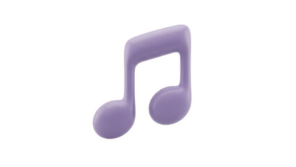 Isolated musical note in lavender tone for creative musical projects and designs of music items © Andrei