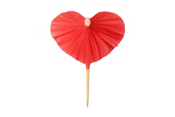 Heart shaped red paper cocktail drink pick