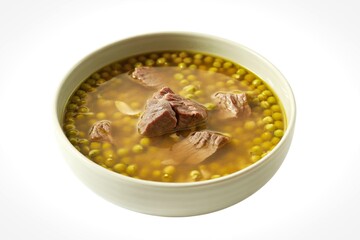 pea broth with tender chunks of beef