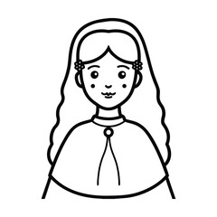 Fototapeta premium girl first communion illustration