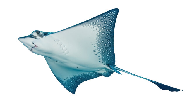 Isolated Spotted Eagle Ray swimming underwater tropical ocean wildlife marine life - Powered by Adobe