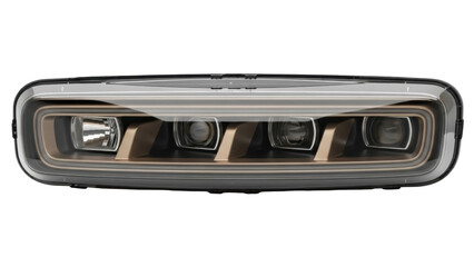 Isolated modern car headlight assembly. Car lighting equipment for illumination ahead