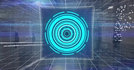 Animation of digital screens with diverse data, 6g and data processing over servers - Powered by Adobe