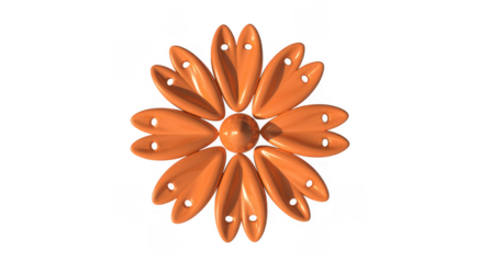 Orange flower shaped instrument orange instrument music isolated on a transparent background