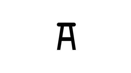 A simple, bold, monochromatic illustration of a stool against a white background