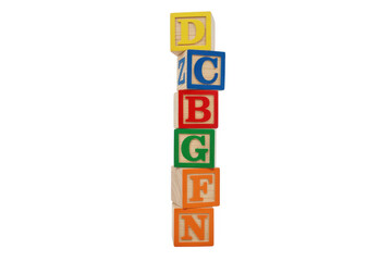 Colorful wooden alphabet blocks wooden blocks letters isolated on a transparent background