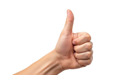 Isolated Hand gesture of thumbs up signifying approval and success, concept of like