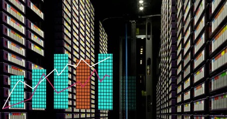 Animation of data processing over computer servers