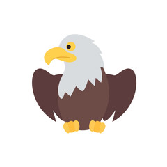Fototapeta premium bald eagle the majestic bird of prey animal emoji symbol sign icon vector illustration isolated flat hawk usa