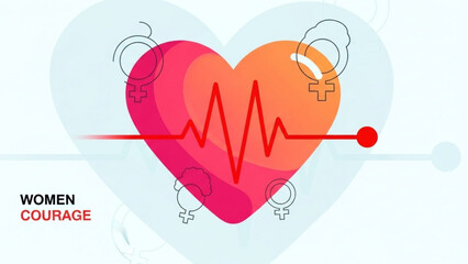 Courageous Woman Heartbeat Symbolizing Strength and Empowerment