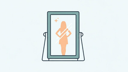 Pregnant Woman Silhouette on Digital Screen Display