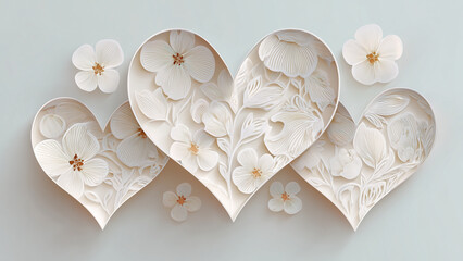Modern Heart Design with Subtle 3D Depth and Soft Gradient Lighting for High Quality Paper cut