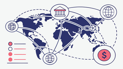 Obraz premium Abstract Global Finance Network Vector