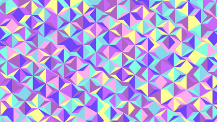 Colorful Pastel Geometric Low Poly Pattern Background &ndash; 3D Faceted Mosaic Texture in Purple Cyan Yellow for Modern Branding, Trendy Web Design, Wallpapers, Posters, and Templates
