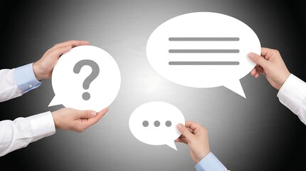 Business Communication Concept with Speech Bubbles and Question Mark