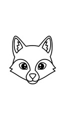 Obraz premium Fox Face Outline - Simple Animal Illustration for Childrens Books.